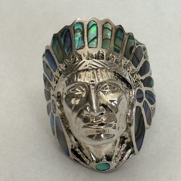 Jewelry - 925 Silver Native American Indian Chief Warrior Ring